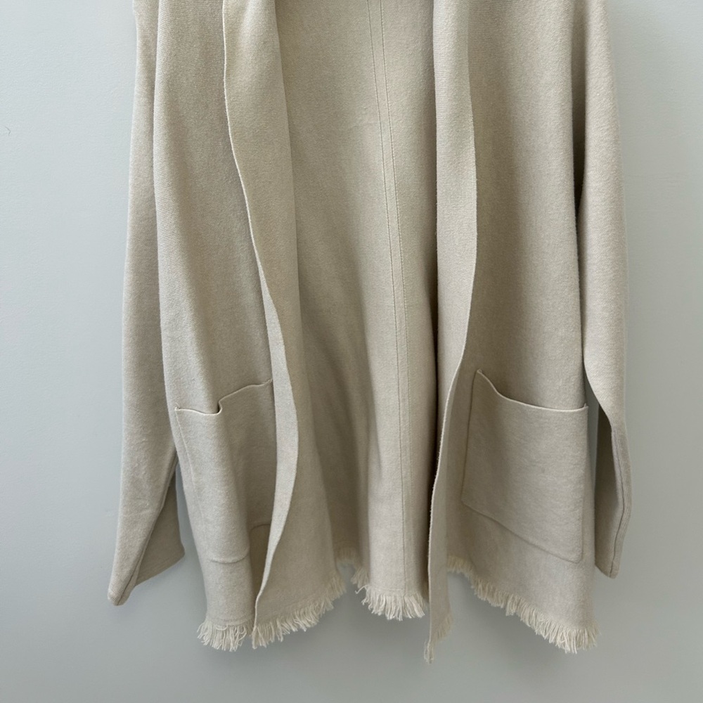 Chic Beige Open Front Cardigan